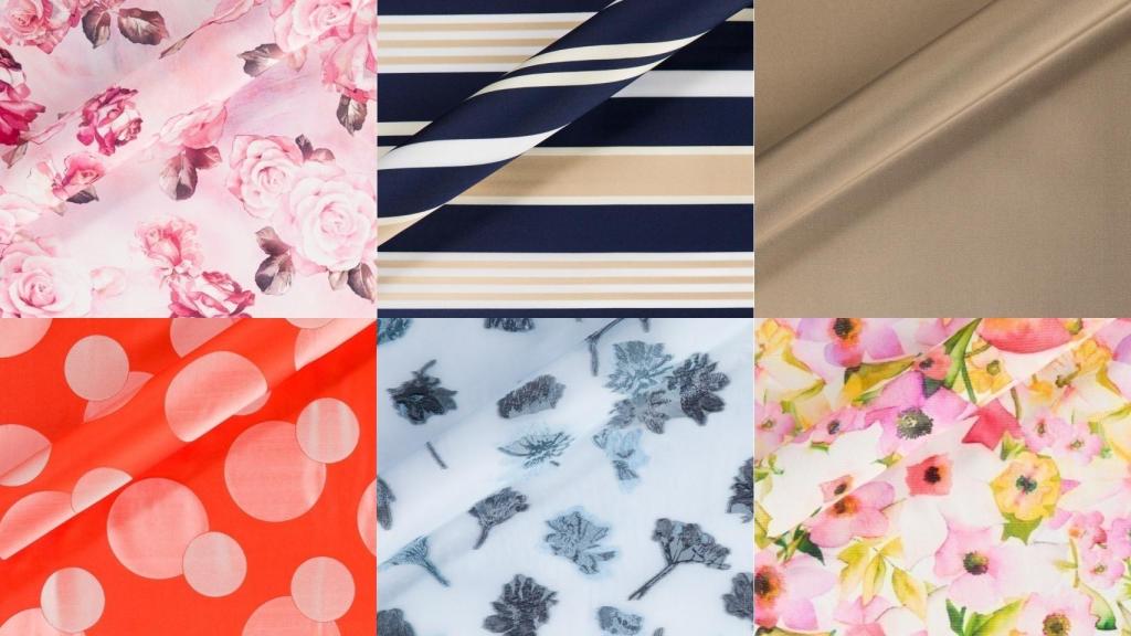 Diferentes muestras de estampados, texturas y colores.
