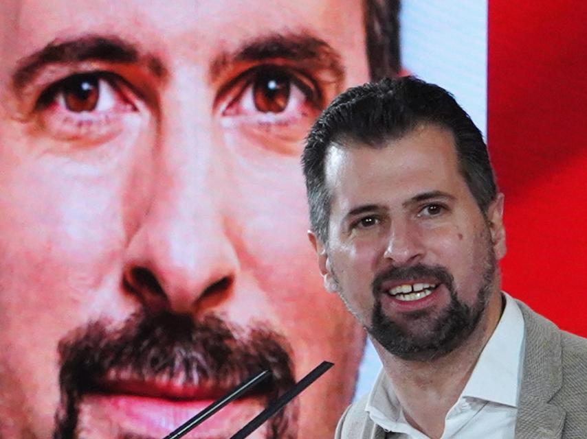 Luis Tudanca durante el acto de campaña en Burgos