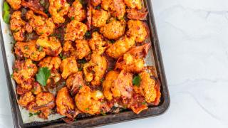 Receta de coliflor al horno con especias.