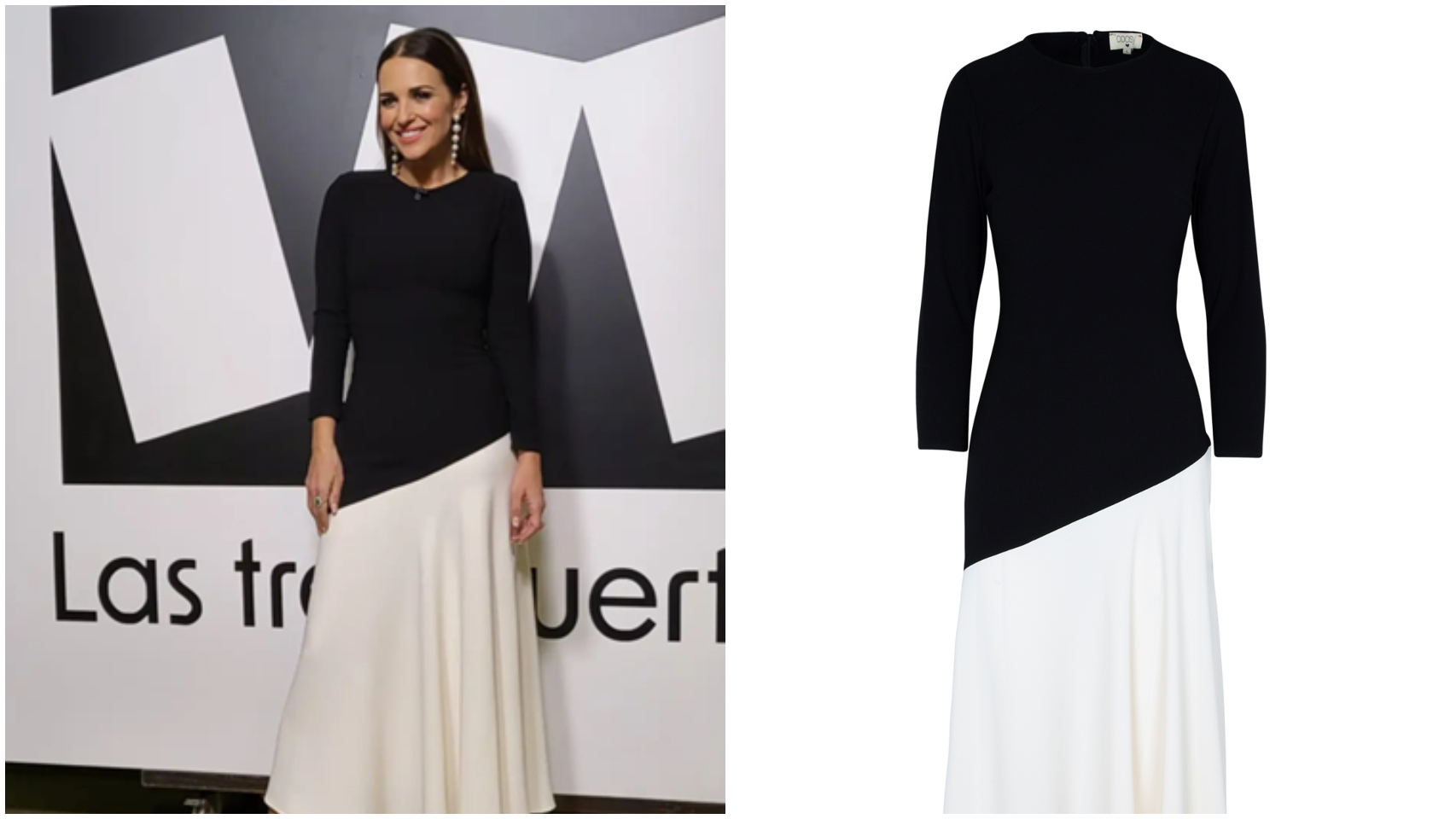Paula Echevarría apostó por un vestido de Coosy en blanco y negro.