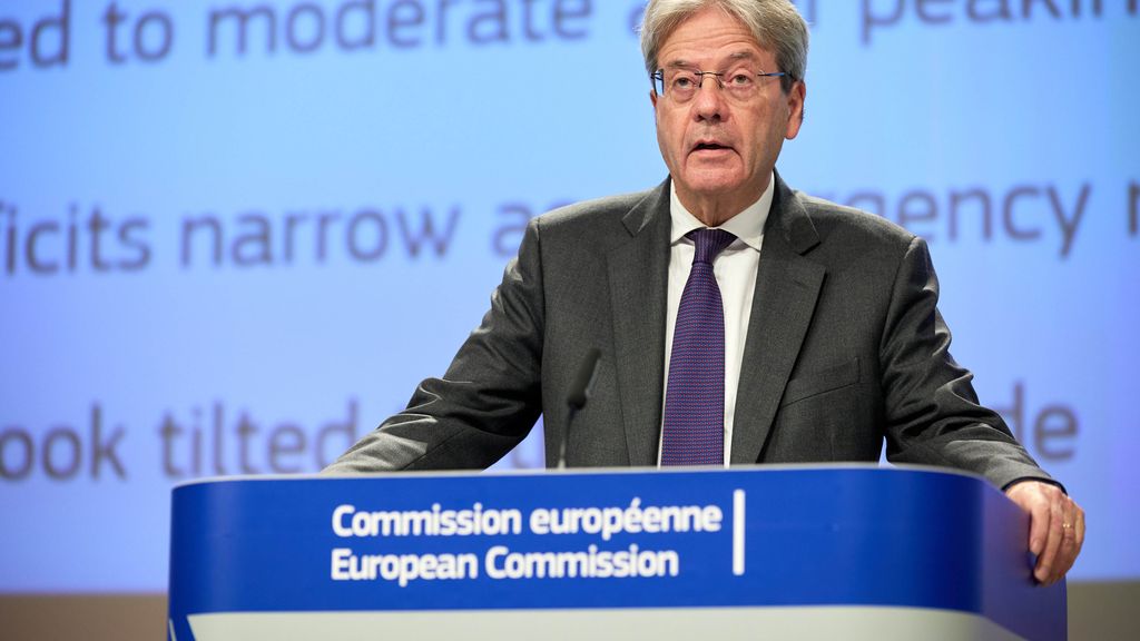 El comisario de Asuntos Económicos, Paolo Gentiloni, durante una rueda de prensa