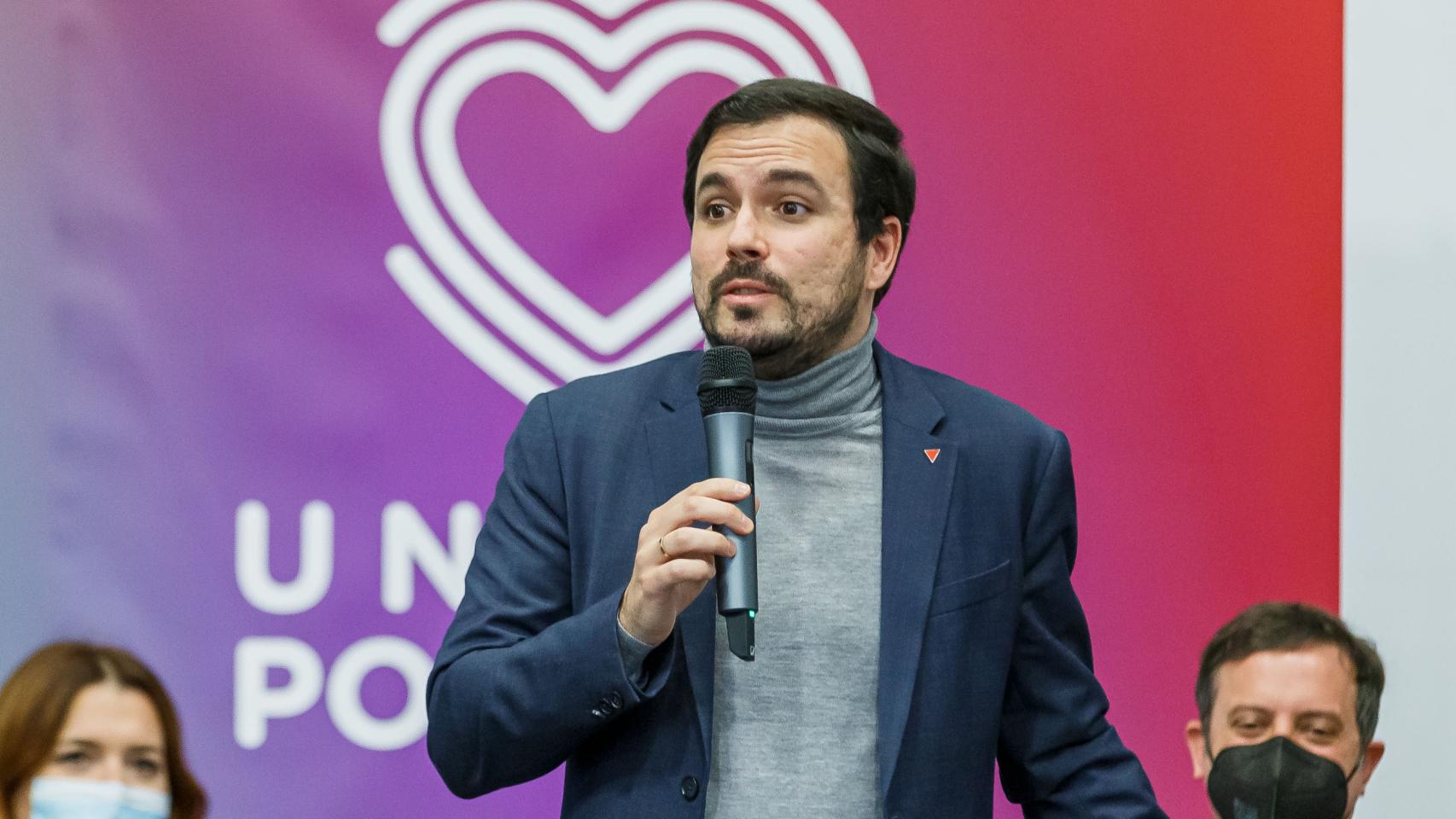 Imagen de archivo de Garzón en el acto de cierre de campaña de Unidas Podemos en Segovia.