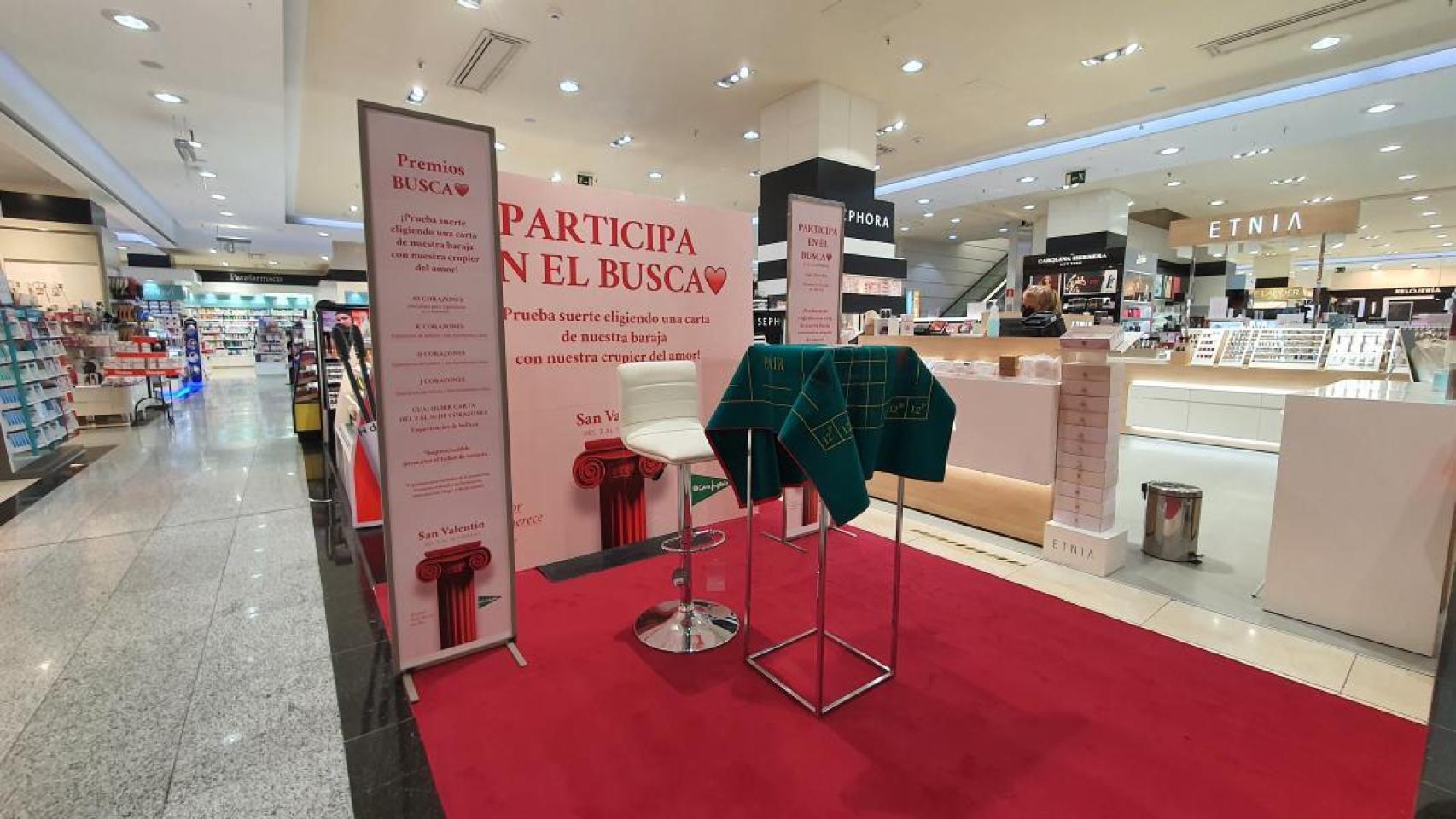 Espacio habilitado en El Corte Inglés de Valladolid para San Valentín