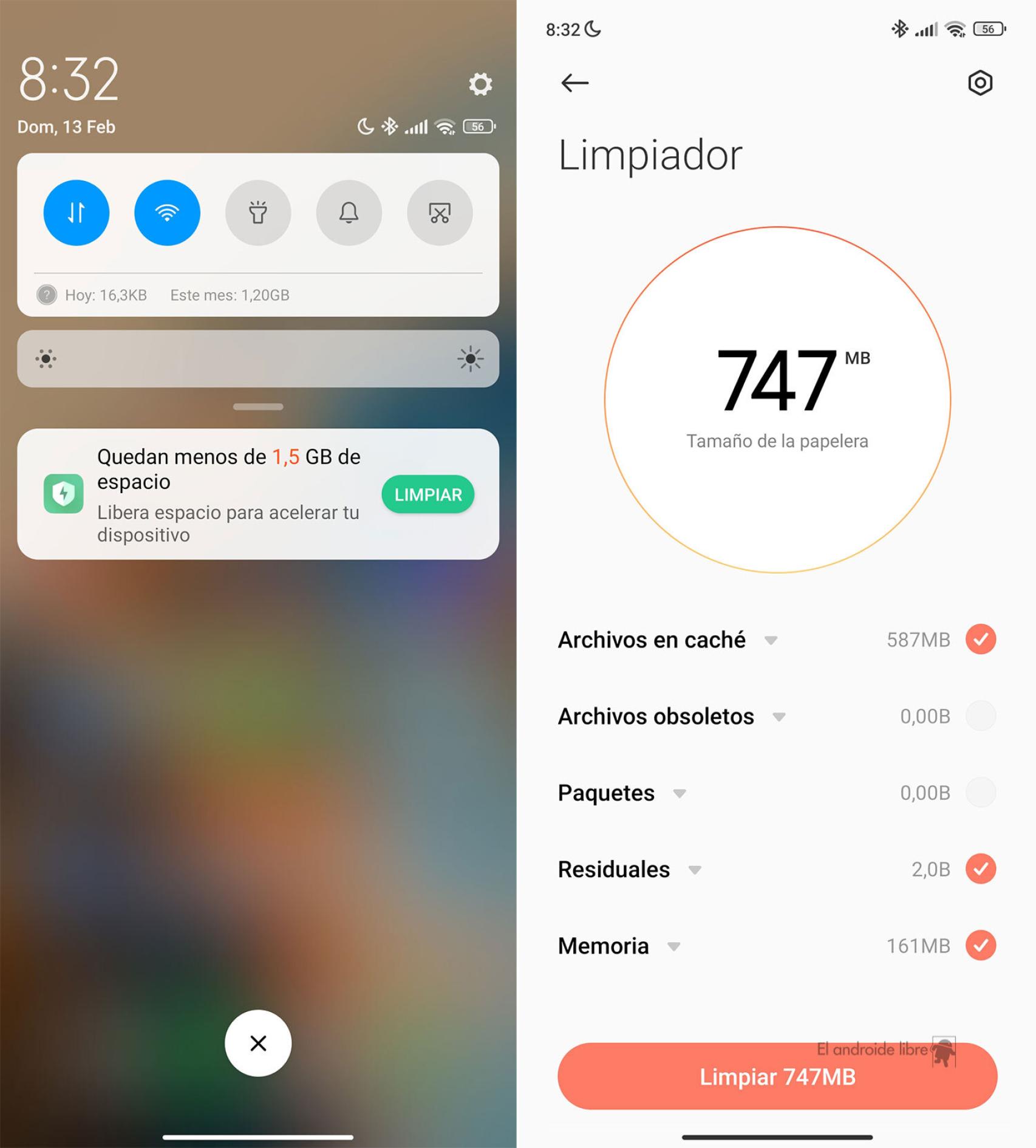 Memoria disponible en la variante de 64 GB
