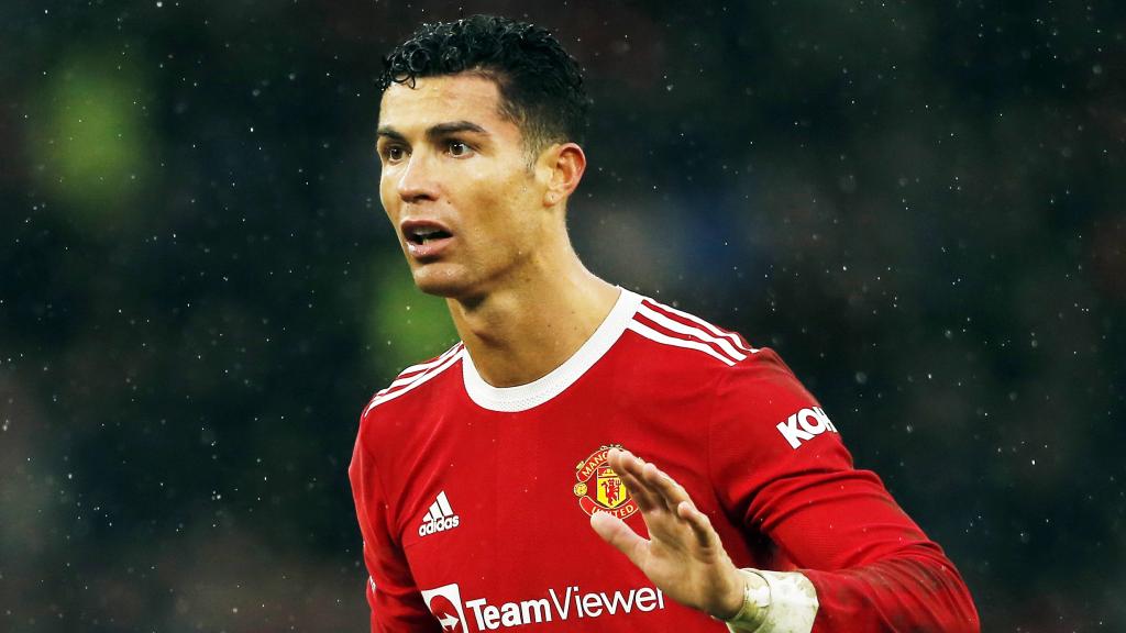Cristiano Ronaldo, en un partido del Manchester United de la temporada 2021/2022