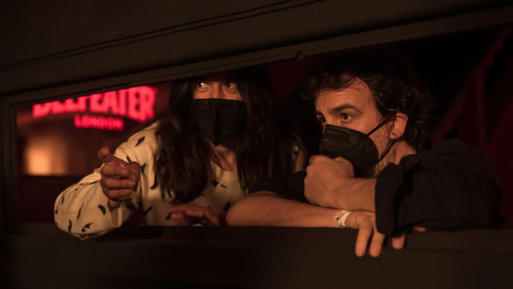 Isa Campo e Isaki Lacuesta en el rodaje.