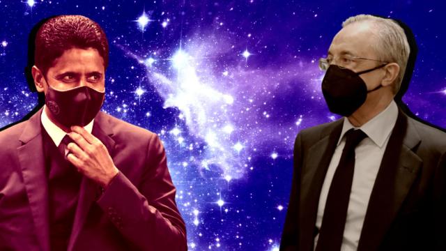 Nasser Al-Khelaifi y Florentino Pérez, en un fotomontaje.