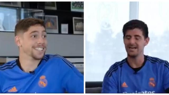 Fede Valverde y Thibaut Courtois en un test de preguntas y respuestas para RMTV