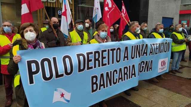 Protesta de pensionistas y jubilados en Vigo.