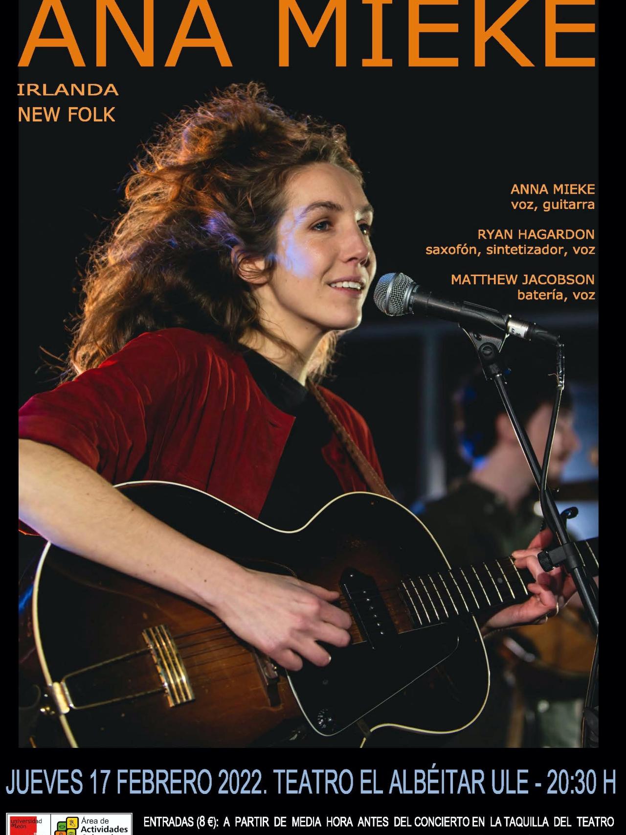 Cartel de la actuación de Anna Mieke en El Albéitar