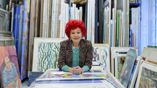 Juana de Aizpuru en el almacén de la galería. Foto: José Verdugo