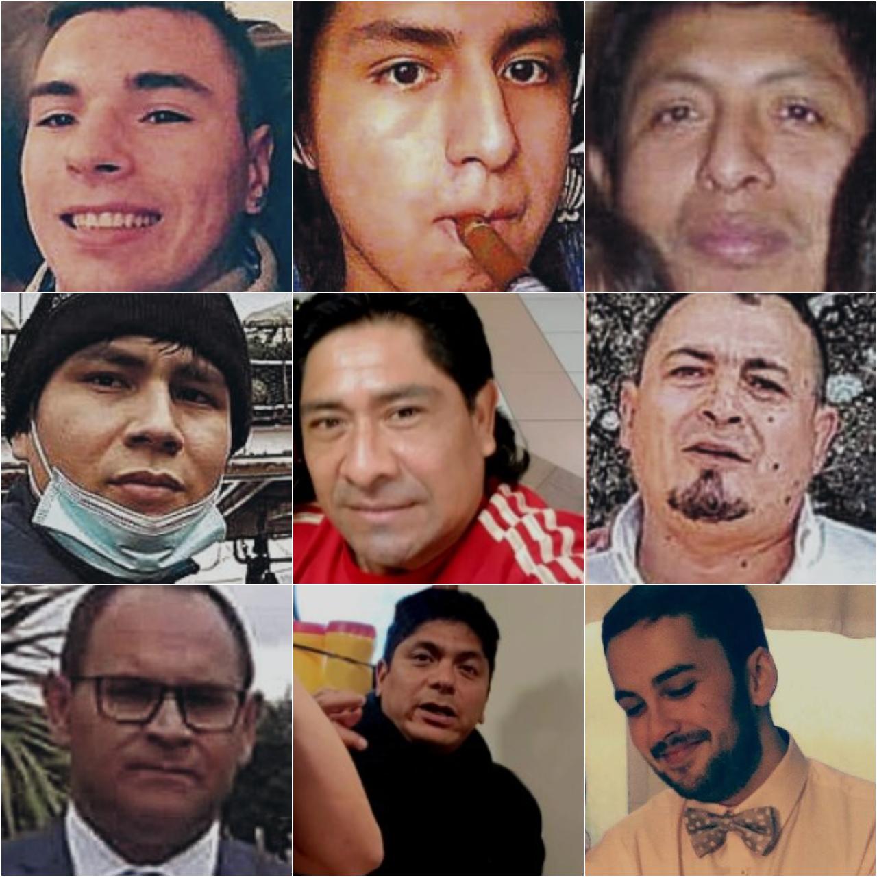 De arriba a abajo y de izquierda a derecha: Raúl Santiago González, Diego More Vega, Daniel More Valladares, Edwin Andrés Córdoba, Miguel Lumbres Cumpra, Fernando Santomé, Fernando González Martínez,  Ricardo Alfonso Flores y Pedro Herrera Couso.