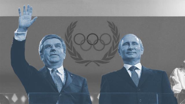 Vladimir Putin y Thomas Bach, en un fotomontaje