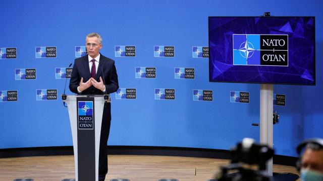 El secretario general de la OTAN, Jens Stoltenberg, durante la reunión de este miércoles