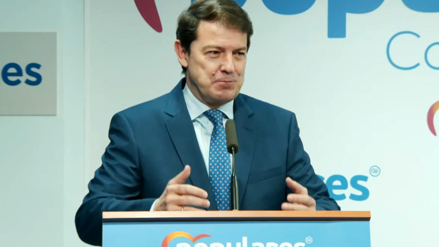 Alfonso Fernández Mañueco ofrece una rueda de prensa en el Partido Popular de Castilla y León