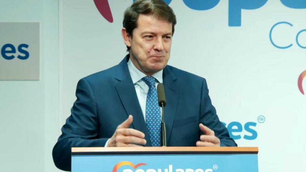 Alfonso Fernández Mañueco ofrece una rueda de prensa en el Partido Popular de Castilla y León