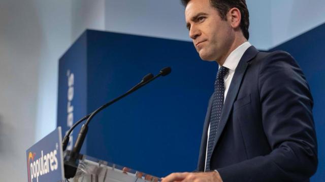 Teodoro García Egea, durante su rueda de prensa de este jueves.