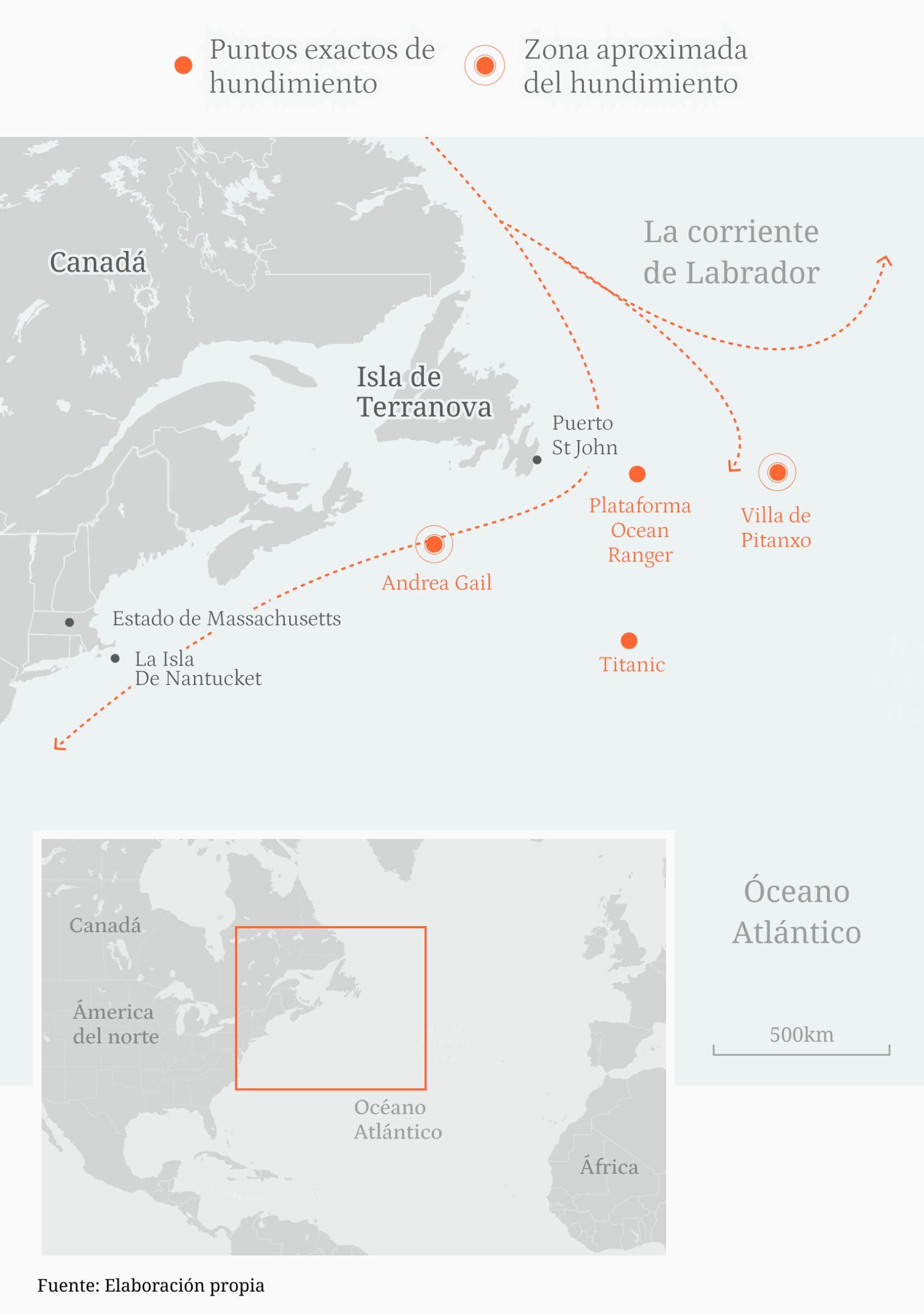 Zona donde ocurren la mayoría de los naufragios.