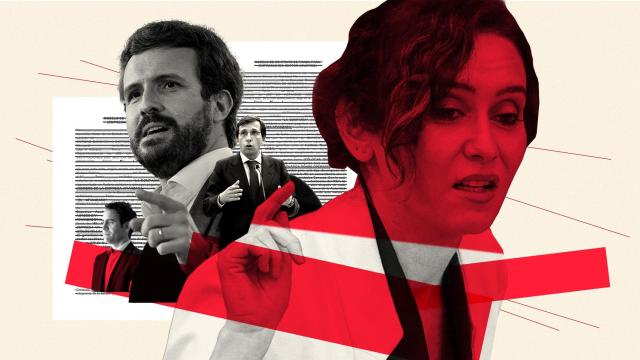 Teodoro garcía Egea, Pablo Casado, José Luis Martínez - Almeida y Isabel Díaz Ayuso