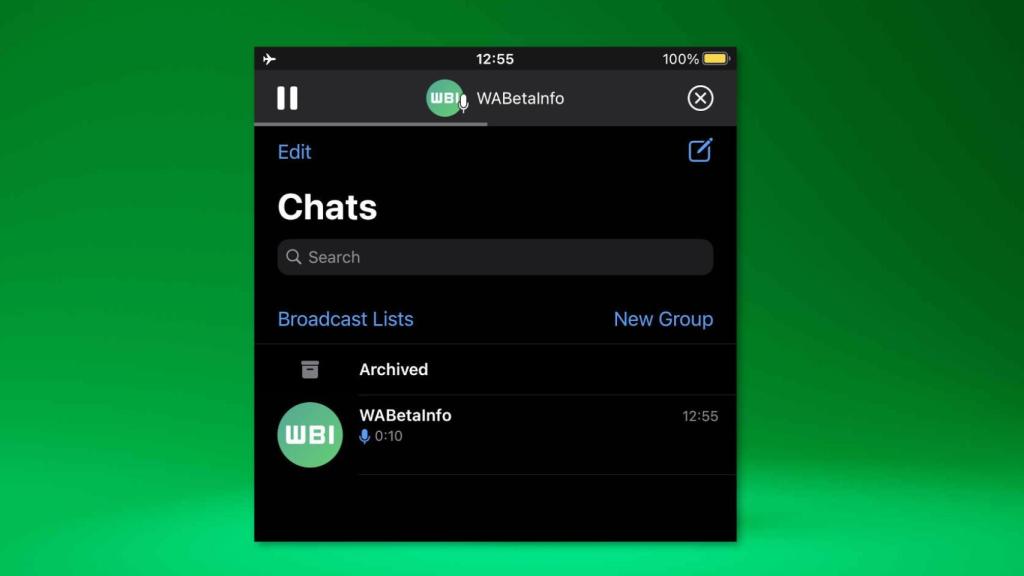 Reproductor de audio en WhatsApp