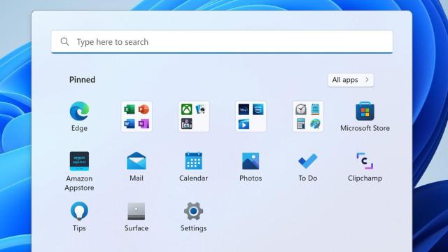 Nuevo menú de Inicio.