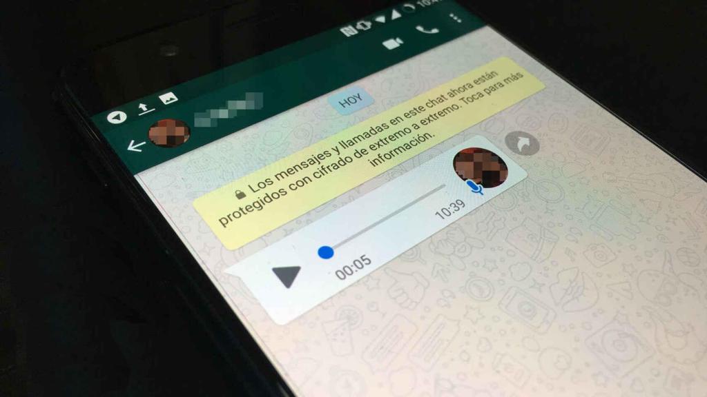 Una nota de voz en WhatsApp.
