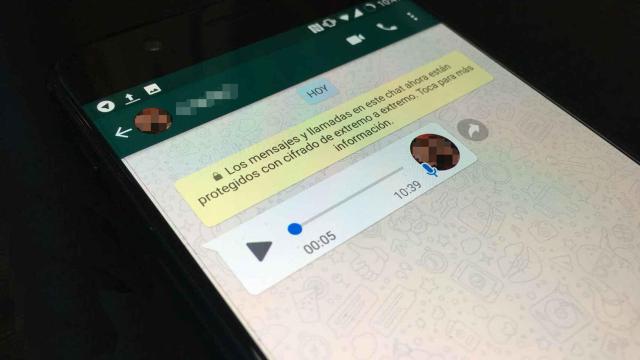Una nota de voz en WhatsApp.