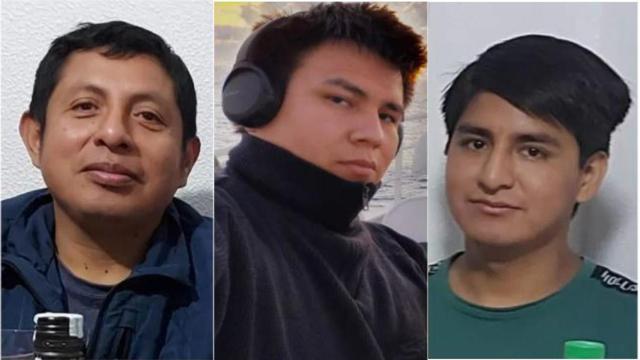 Daniel More, Diego Andrés More y Edwin Córdoba, tripulantes del Villa de Pitanxo.