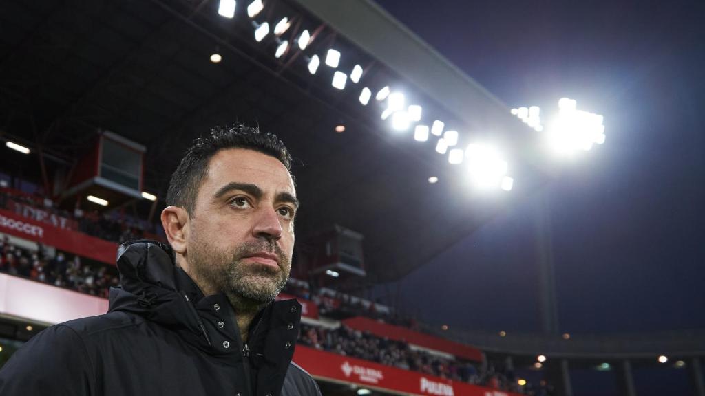 Xavi Hernández durante un partido del FC Barcelona