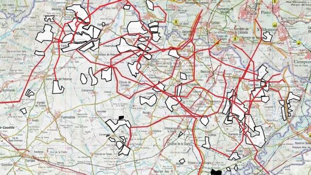 Mapa de plantas fotovoltaicas.