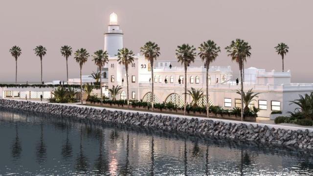 Infografía de la recuperación de Casa de Botes, en Málaga, como restaurante.