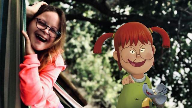 Pepita y Valentina, el personaje al que le da voz.