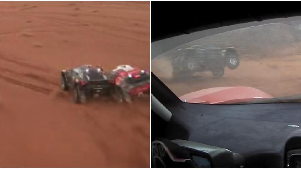 Brutal choque de Nasser Al-Attiyah contra Carlos Sainz en la Extreme-E