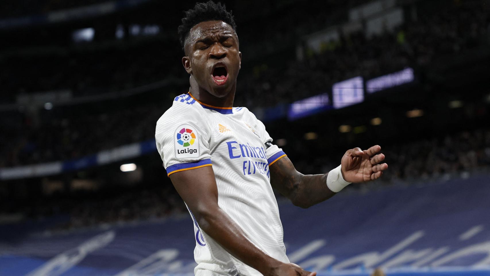 Vinicius se lamenta tras una ocasión fallada por el Madrid