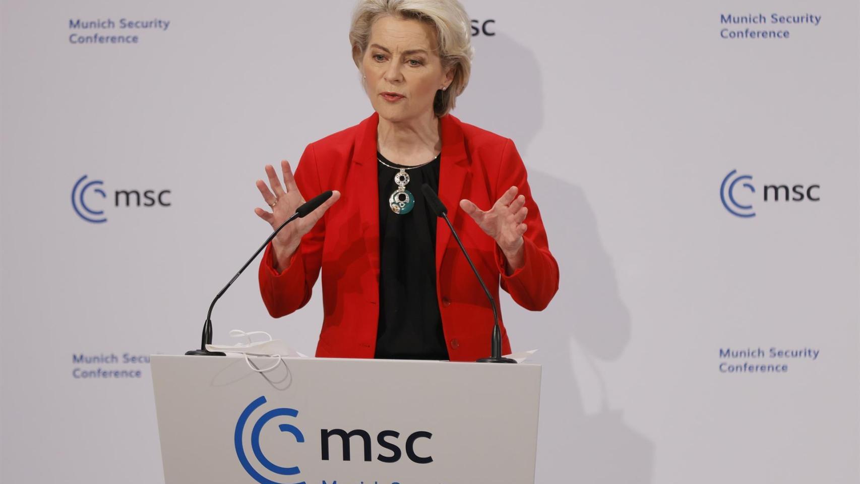 La presidenta de la Comisión Europea, Ursula von der Leyen, este sábado. Efe