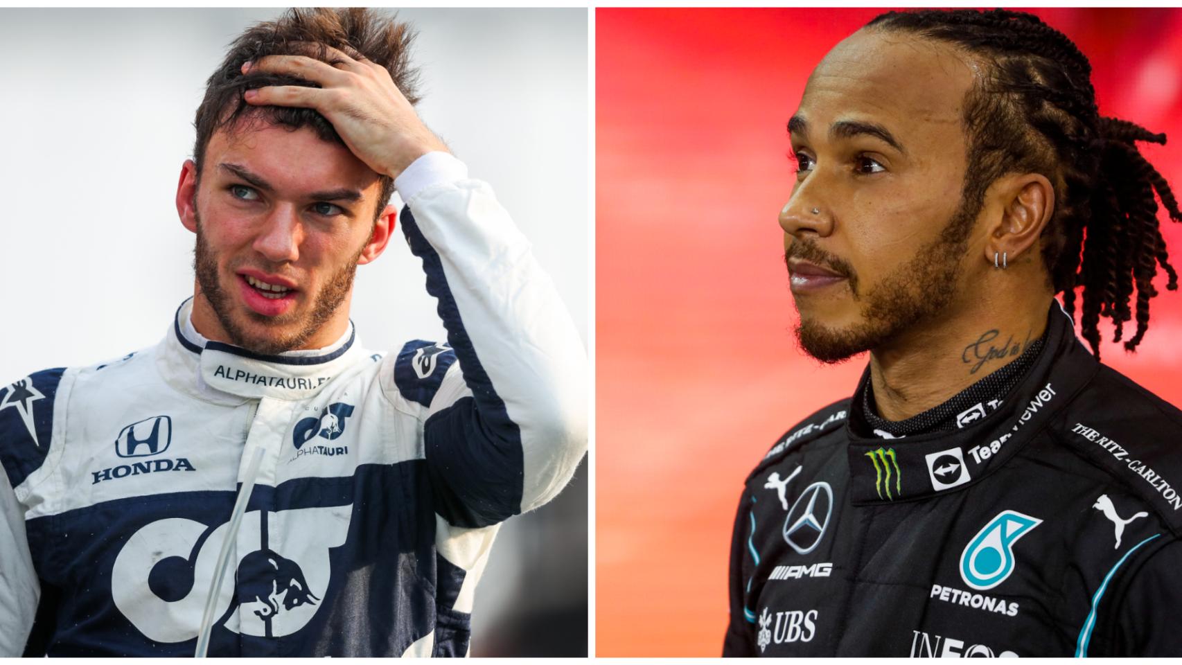 Pierre Gasly y Lewis Hamilton