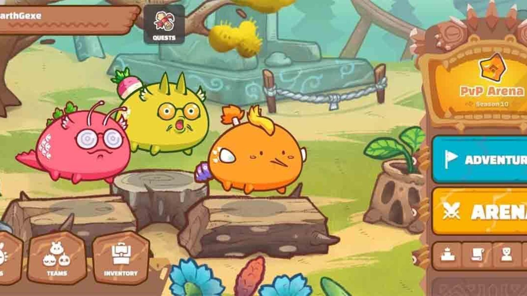 Un pantallazo del juego Axie Infinity.