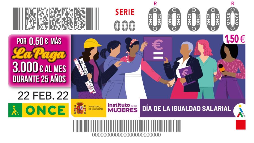 Cupón de la ONCE dedicado a la igualdad