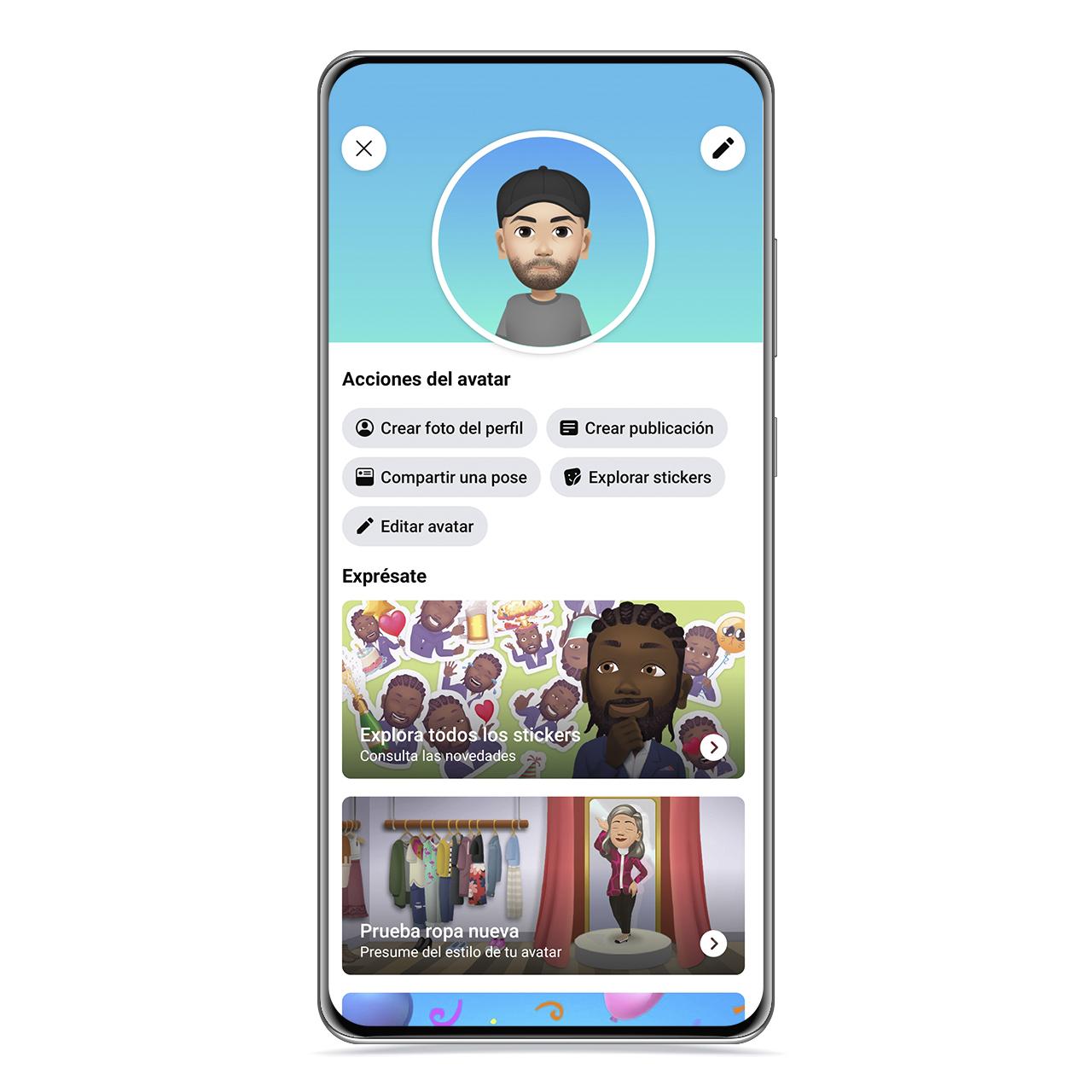 Menu del avatar 3D