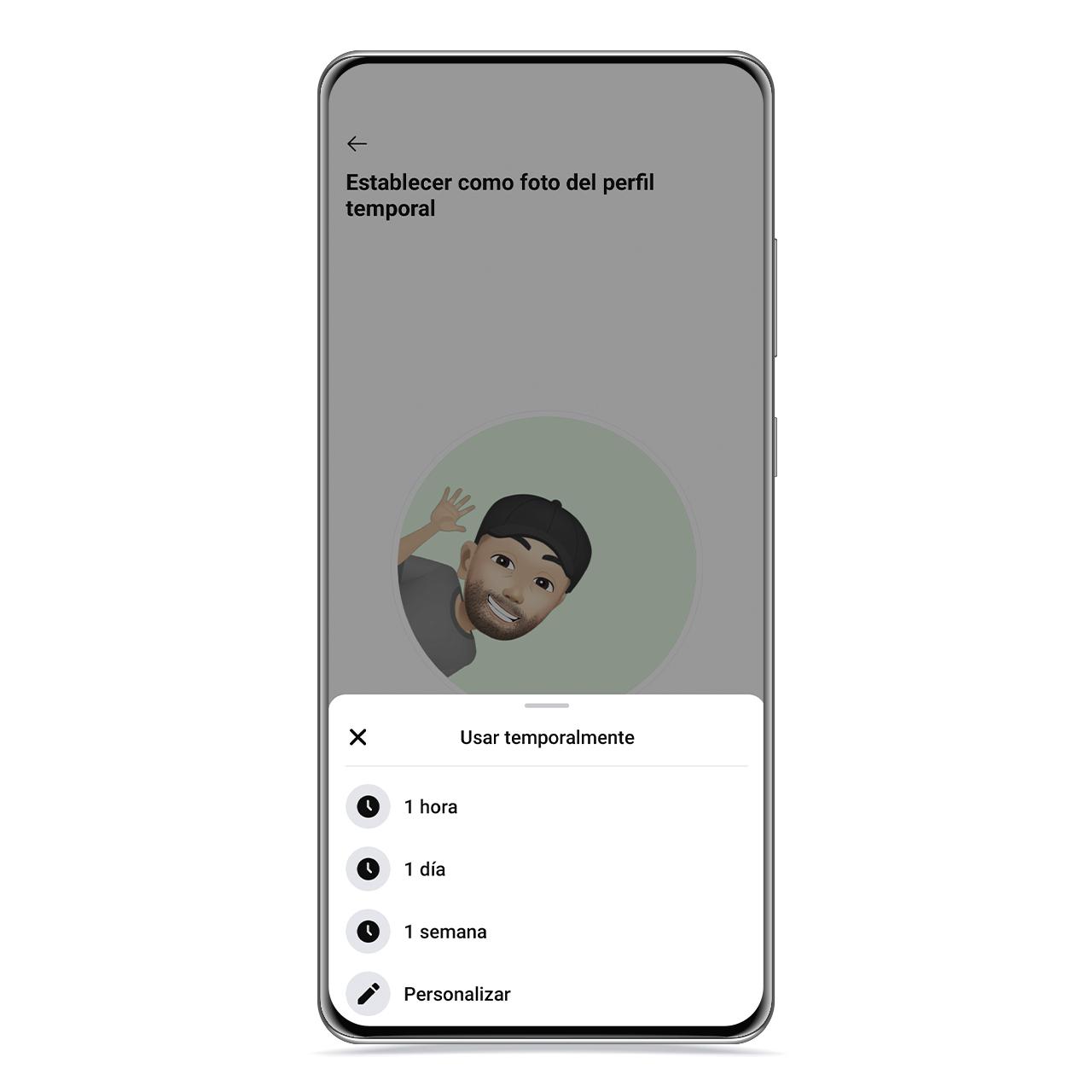 Duración del avatar 3D como foto de perfil