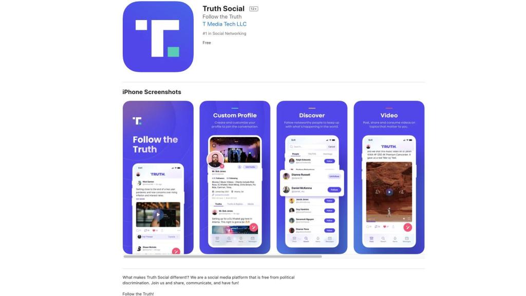 Truth Social en la App Store.
