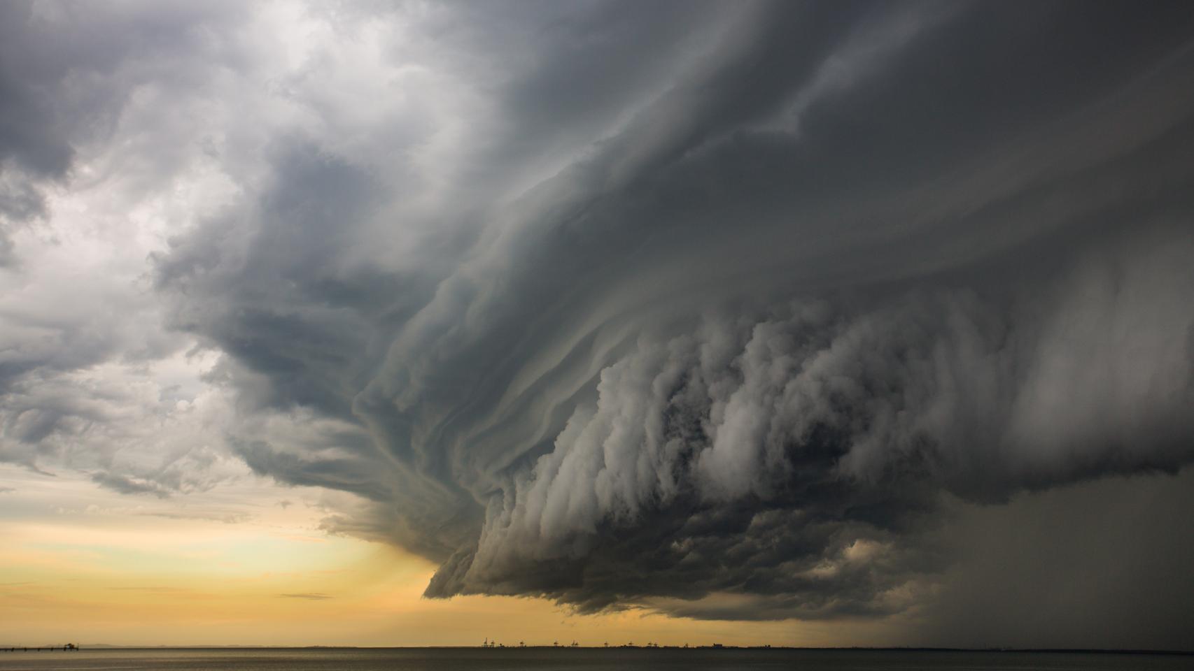 Imagen de una tormenta de granizo.