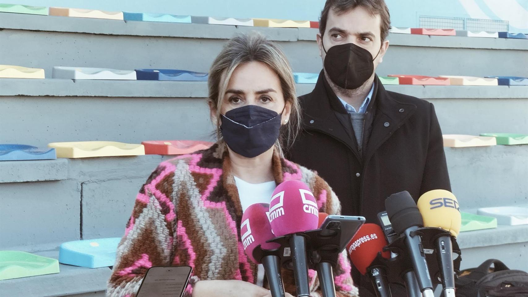 Milagros Tolón este lunes en el campo de fútbol de Santa Bárbara