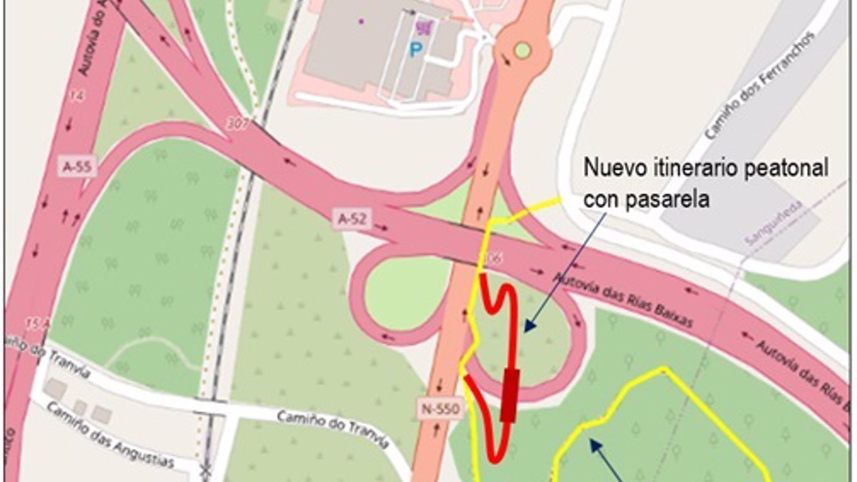 Pasarela del Camino Portugués en O Porriño (Pontevedra)