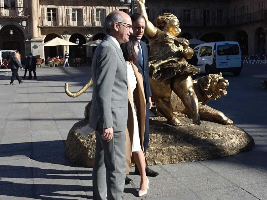 Javier Iglesias, en un acto esta mañana en la Plaza Mayor