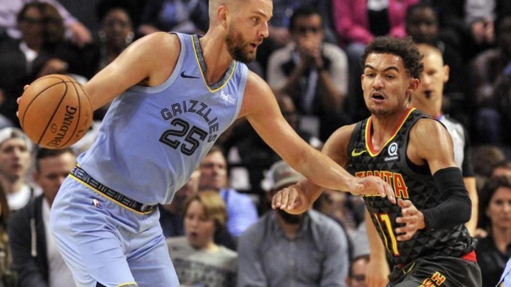 Chandler Parsons durante un partido de Memphis