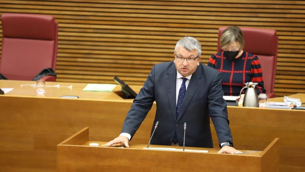 El diputado Fernando Llopis, en las Cortes.