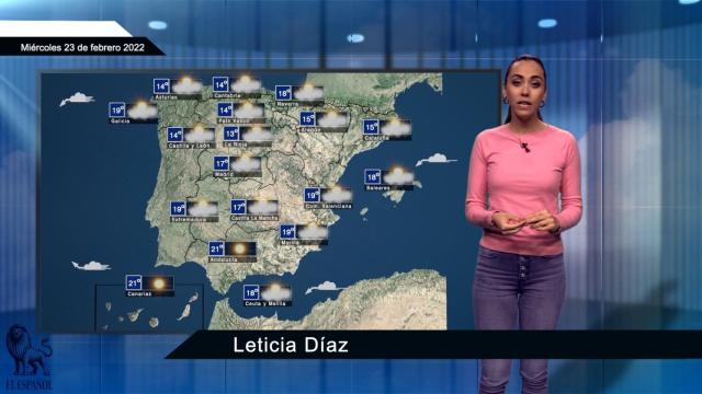 El tiempo para el miércoles 23 de febrero.