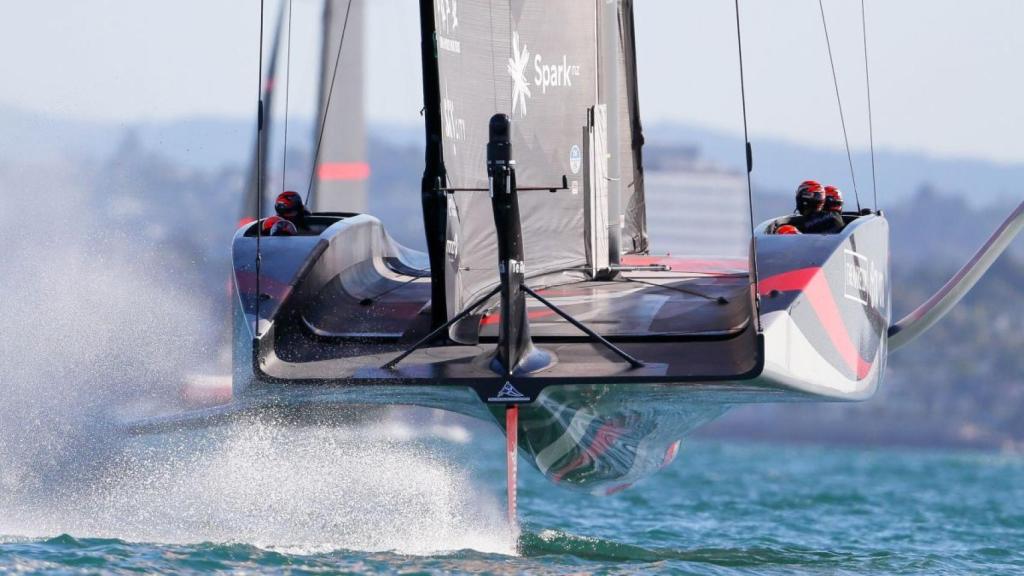Imagen de una de las regatas de la Copa América de Vela.