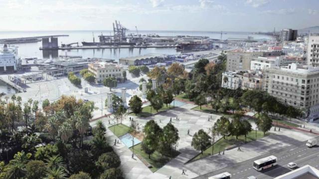 Infografía de una posible reurbanización de la Plaza de la Marina de Málaga.